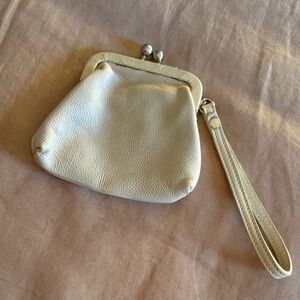 Latico beige wristlet purse